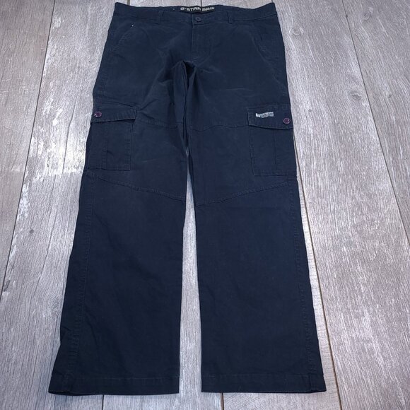 G-Star Raw Pants Mens 34x29 Blue Canvas Cargo Cotton Straight Leg - Picture 2 of 7